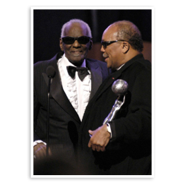 Ray Charles and Quincy Jones at the NAACP's Image Awards